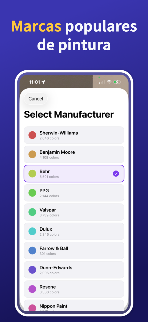 Paint Color Match & Preview saved colors library