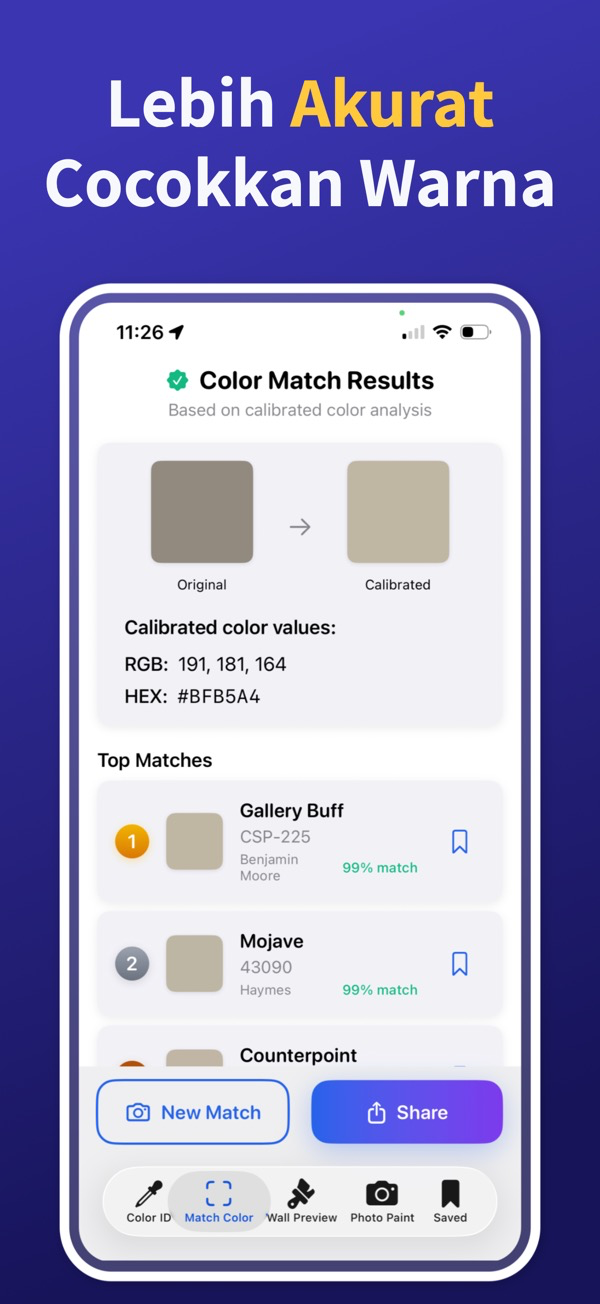 Paint Color Match & Preview additional feature view