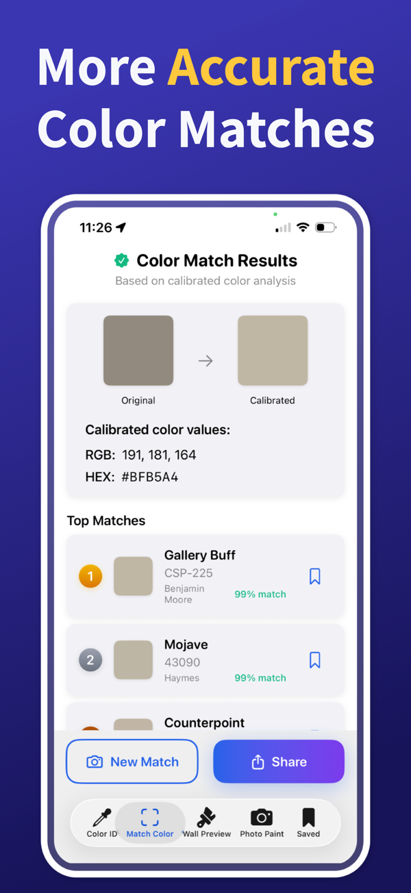 Paint Color Match & Preview additional feature view
