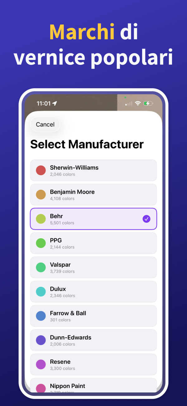 Paint Color Match & Preview saved colors library