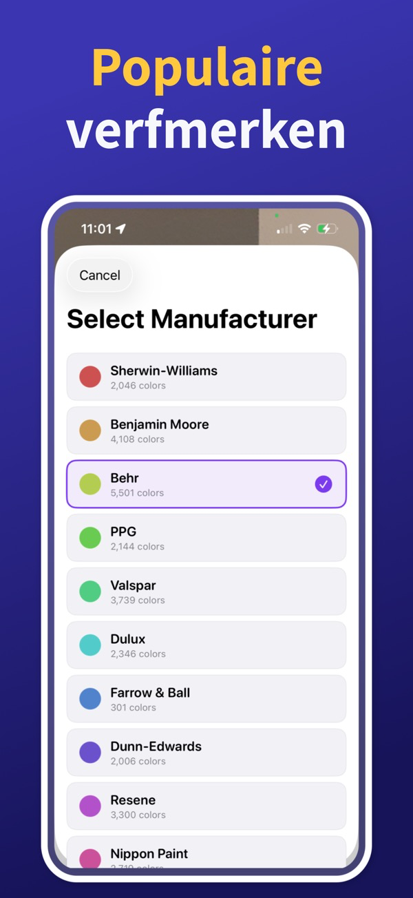 Paint Color Match & Preview saved colors library