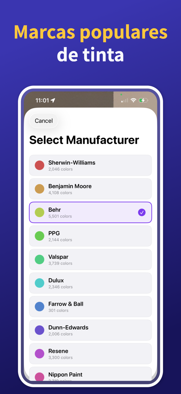 Paint Color Match & Preview saved colors library