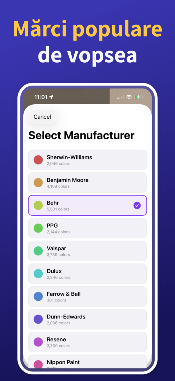 Paint Color Match & Preview saved colors library