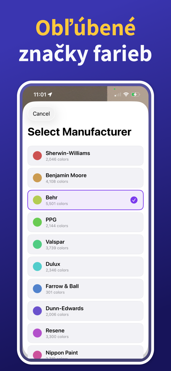 Paint Color Match & Preview saved colors library
