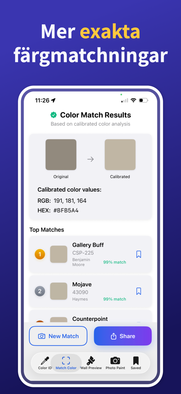 Paint Color Match & Preview additional feature view
